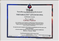 Certificado ThetaHealing Advanced DNA de Carlito Franco pelo THInK — ThetaHealing Institute of Knowledge